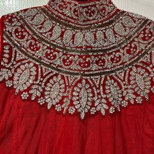 Indian ethnic red anarkali style down